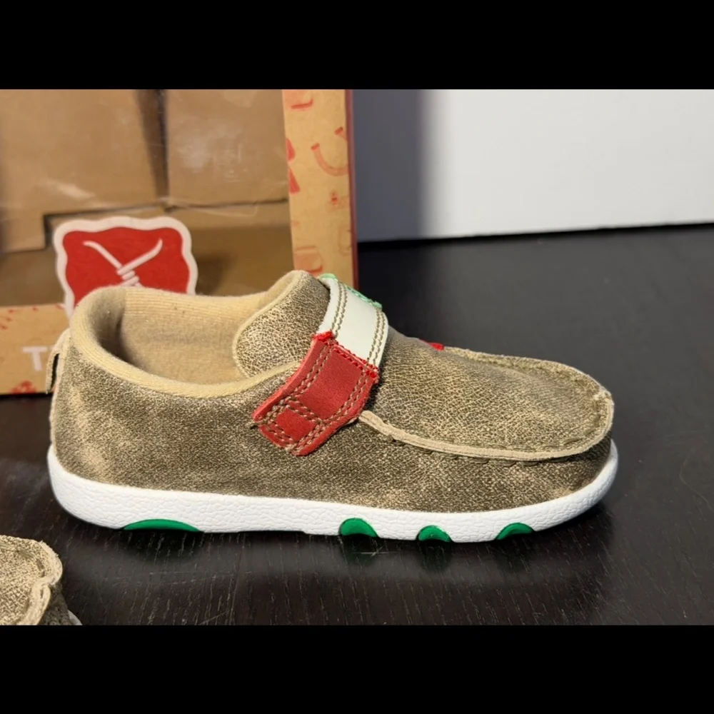 Twisted X Driving Moc Leather Shoes Dusty Tan/Multicolor Infants/Toddler 7M
